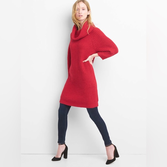 Red Gap Sweater Dress - Picture 1 of 6